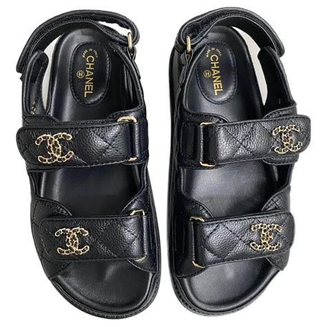 chanel flat velcro sandals|Chanel sandals dad.